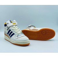 Кроссовки Adidas Forum 84 бело-синие с желтым